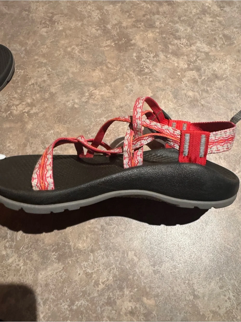 Chaco Red and Black Strappy Outdoor Sandals